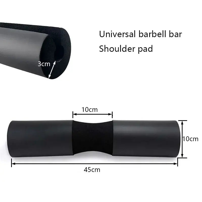 Barbell Squat Pad - Neck & Shoulder Protective Pad - Great for Squats, Lunges, Hip Thrusts, Weight Lifting & More - Fit Standard and Olympic Bars Perfectly-Black